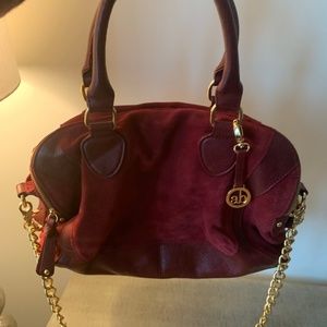Audrey Brooke Burgundy Shoulder Bag